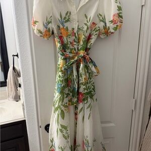 Floral Print Puff Sleeve Dress